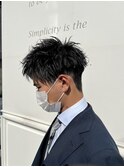 スパイキーショート/ビジネス/アッシュブラック/ツーブロック