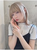 ハイトーン/ウルフヘア/透明感ヘーゼルベージュ