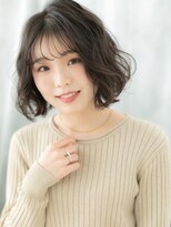 ドクターズ サロン ラブ(Dr's Salon LAB) 暗髪バレイヤージュくせ毛風ウェットボブf古河20代30代40代