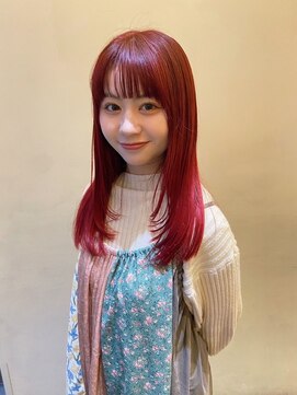 トップヘアー スパアンドリラクゼーション 安城(spa&relaxation) 1ブリーチで作るチェリーレッドヘアー