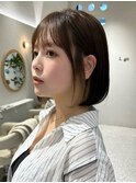 30代40代50代◎小顔似合わせヘア黒髪ボブルフネビージュワンレン
