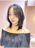 【Mika】ミディアムレイヤーカット　韓国　小顔モテヘア