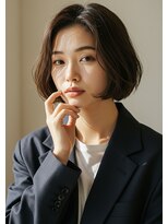 ラベストオイケ(LOVEST OIKE)&nbsp;ブラウンカラーのゆるっとボブスタイル