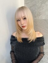ロンドロゼ 池袋(Lond rose) イメチェン外ハネボブワイドバングホワイトブロンド美髪韓国