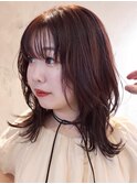 【macana指名】レイヤーカットピンクブラウンミディアム