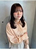 暗髪/透明感/シースルー/小顔顔周りカット/ミディアムレイヤー