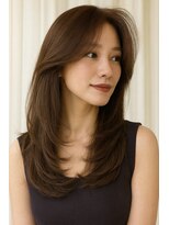 ウルヘアー 緑地公園(ulu hair)&nbsp;セミロングレイヤーカットストレートロングウルフカットベージュ