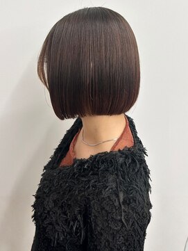 カノエ 福岡香椎店(canoe) ミニボブ 丸みボブ 髪質改善カラー ブラウンカラー 20代 艶髪