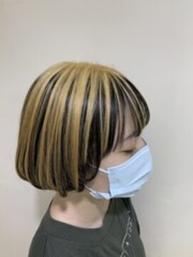 アズールサン 草加西口店(azule-sun) アンブレラカラー,イエローゴールド,ショートマッシュ【草加】