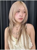 羽エクステ韓国エクステスリムタッキレイヤーシャギーカット