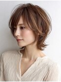 白髪ぼかし脱白髪染め大人ショート40代50代60代