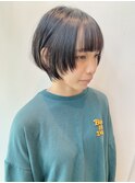銀座黒髪前上がりマッシュショートボブ姫カット