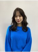 切りっぱなしボブ　エアリーロング　美髪　ピンクブラウン