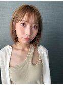 丸みショート/ミニボブ/内巻きボブ/地毛風縮毛矯正/ワンカール