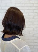 ブリーチなし大人可愛いマロンブラウン似合わせ耳かけボブ