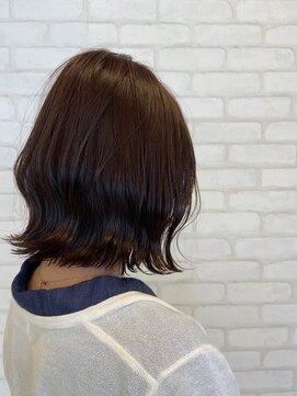 ビスイル 秋葉原店(Vis ill) ブリーチなし大人可愛いマロンブラウン似合わせ耳かけボブ