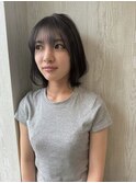くびれボブ/グレージュカラー/Aujuaトリートメント