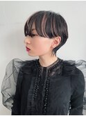 セクションカラーショートウルフ/ダブルカラー、ハイライト、
