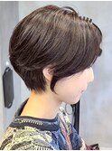 横浜西口イルミナカラーハンサムショートヘアッシュブラウン30代