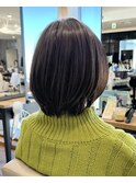 「岩田莉奈」地毛風縮毛矯正 ひし形ショートボブ 白髪染め 新宿