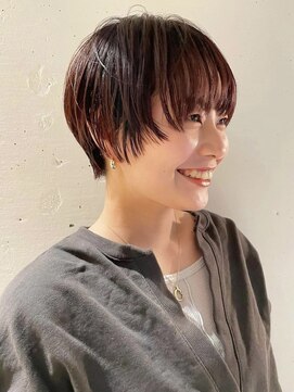 マッシュショート×暖色カラー