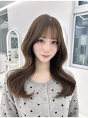 ベージュカラー髪質改善ダブルカラー韓国レイヤーカット轟れな