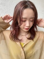 ロイジー(roijir) 【roijir】表参道 センターパート×ピンク系カラー