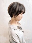 前髪ありナチュラルハンサムショート/丸みショートボブ