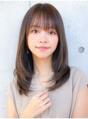 大人可愛いふんわりカール小顔カットショコラアッシュ