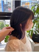 【Zina S 札幌】黒髪/グレーベージュ/レイヤーロング/前髪パーマ