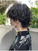 黒髪ショートウルフパーマ/ショートウルフパーマ◯