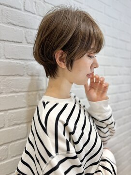 デイジー インデックスヘア 大島店(DAISY index hair) 前髪あり耳掛け丸みくびれショートボブ20代30代40代50代大島