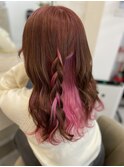 《RIN》ピンクブラウン×ビビットピンク