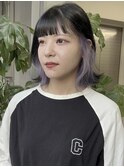福井　大和田　インナーカラー　ホワイトピンクラベンダー　ボブ