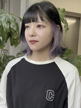 コト 福井大和田店(coto) 福井　大和田　インナーカラー　ホワイトピンクラベンダー　ボブ