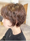 ショートボブ×ニュアンスパーマ