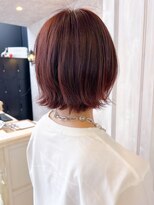 キャアリー(Caary) 福山市美容室Caary赤みカラーレッドピンクカラー外ハネボブ