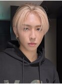 メンズミルクティーベージュコンマヘアアッシュグレージュカラー