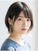 ナチュラルショート/耳かけショート/インナーカラー/前髪あり