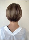 白髪ぼかしハイライト/前下がりボブ/ショートボブ30代40代p川口