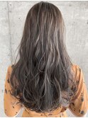 mowen小顔xオリーブカラーハイライトカラーセミウェットウェーブ