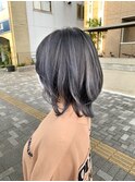 ■グレー、シルバーハイライト ウルフカット