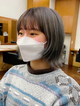 パドル(Paddle) ボブ/外ハネボブ/フェイスレイヤー/ボブウルフ/アッシュグレー