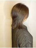 大人美人ショートボブパーマウルフパーマアッシュベージュ