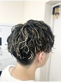 波巻きスパイラルパーマ　×  ハイライトカラー