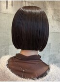 ボブ　ミルクティーベージュ　艶髪　髪質改善カラー　ショート