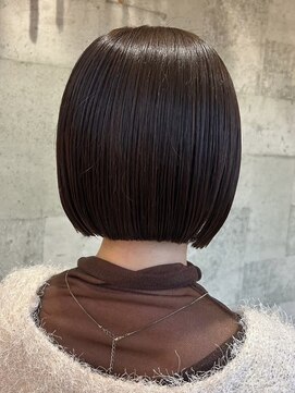 ミルヘアデザイン(mil hair design) ボブ　ミルクティーベージュ　艶髪　髪質改善カラー　ショート