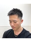 フェードカット/メンズベリーショート/刈り上げアップバング