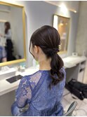 【ベーシックヘア】ねじりポニーテール