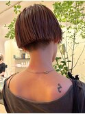心斎橋 ショート 刈り上げ オリーブベージュ